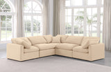 Indulge Beige Velvet Modular Sectional 147Beige-Sec5C Meridian Furniture