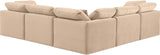 Indulge Beige Velvet Modular Sectional 147Beige-Sec5C Meridian Furniture