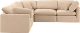 Indulge Beige Velvet Modular Sectional 147Beige-Sec5C Meridian Furniture