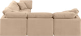 Indulge Beige Velvet Modular Sectional 147Beige-Sec5C Meridian Furniture