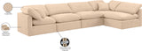 Indulge Beige Velvet Modular Sectional 147Beige-Sec5D Meridian Furniture