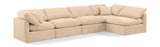 Indulge Beige Velvet Modular Sectional 147Beige-Sec5D Meridian Furniture