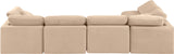 Indulge Beige Velvet Modular Sectional 147Beige-Sec5D Meridian Furniture