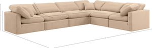 Indulge Beige Velvet Modular Sectional 147Beige-Sec6A Meridian Furniture