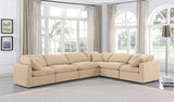 Indulge Beige Velvet Modular Sectional 147Beige-Sec6A Meridian Furniture