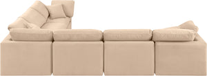 Indulge Beige Velvet Modular Sectional 147Beige-Sec6A Meridian Furniture