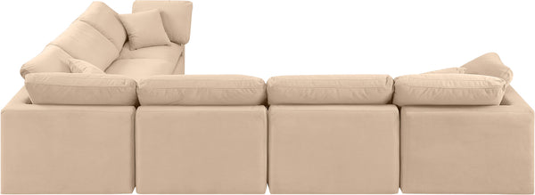 Indulge Beige Velvet Modular Sectional 147Beige-Sec6A Meridian Furniture