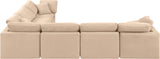 Indulge Beige Velvet Modular Sectional 147Beige-Sec6A Meridian Furniture