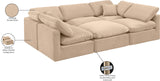 Indulge Beige Velvet Modular Sectional 147Beige-Sec6C Meridian Furniture