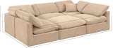 Indulge Beige Velvet Modular Sectional 147Beige-Sec6C Meridian Furniture