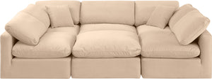 Indulge Beige Velvet Modular Sectional 147Beige-Sec6C Meridian Furniture