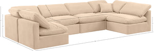 Indulge Beige Velvet Modular Sectional 147Beige-Sec6D Meridian Furniture