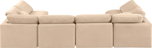 Indulge Beige Velvet Modular Sectional 147Beige-Sec6D Meridian Furniture