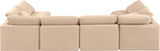 Indulge Beige Velvet Modular Sectional 147Beige-Sec6D Meridian Furniture