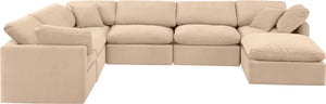 Indulge Beige Velvet Modular Sectional 147Beige-Sec7A Meridian Furniture