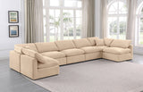 Indulge Beige Velvet Modular Sectional 147Beige-Sec7B Meridian Furniture