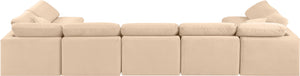 Indulge Beige Velvet Modular Sectional 147Beige-Sec7B Meridian Furniture