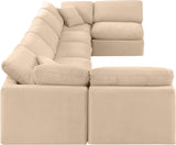 Indulge Beige Velvet Modular Sectional 147Beige-Sec7B Meridian Furniture