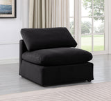 Indulge Black Velvet Armless Chair 147Black-Armless Meridian Furniture