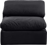 Indulge Black Velvet Armless Chair 147Black-Armless Meridian Furniture