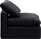 Indulge Black Velvet Armless Chair 147Black-Armless Meridian Furniture