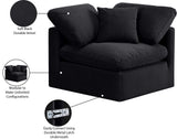 Indulge Black Velvet Corner Chair 147Black-Corner Meridian Furniture