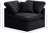 Indulge Black Velvet Corner Chair 147Black-Corner Meridian Furniture