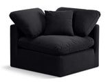 Indulge Black Velvet Corner Chair 147Black-Corner Meridian Furniture