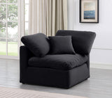 Indulge Black Velvet Corner Chair 147Black-Corner Meridian Furniture