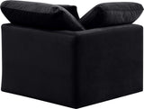 Indulge Black Velvet Corner Chair 147Black-Corner Meridian Furniture