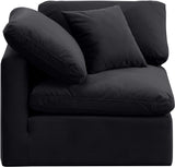 Indulge Black Velvet Corner Chair 147Black-Corner Meridian Furniture