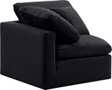 Indulge Black Velvet Corner Chair 147Black-Corner Meridian Furniture