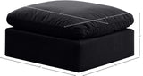 Indulge Black Velvet Ottoman 147Black-Ott Meridian Furniture