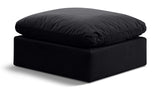 Indulge Black Velvet Ottoman 147Black-Ott Meridian Furniture