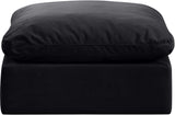 Indulge Black Velvet Ottoman 147Black-Ott Meridian Furniture