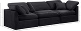 Indulge Black Velvet Modular Sofa 147Black-S105 Meridian Furniture