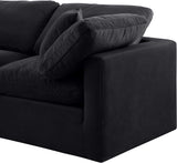 Indulge Black Velvet Modular Sofa 147Black-S105 Meridian Furniture