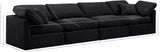 Indulge Black Velvet Modular Sofa 147Black-S140 Meridian Furniture