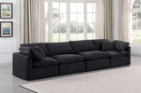 Indulge Black Velvet Modular Sofa 147Black-S140 Meridian Furniture