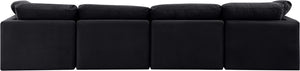 Indulge Black Velvet Modular Sofa 147Black-S140 Meridian Furniture