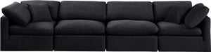 Indulge Black Velvet Modular Sofa 147Black-S140 Meridian Furniture