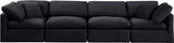 Indulge Black Velvet Modular Sofa 147Black-S140 Meridian Furniture