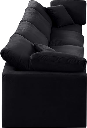 Indulge Black Velvet Modular Sofa 147Black-S140 Meridian Furniture