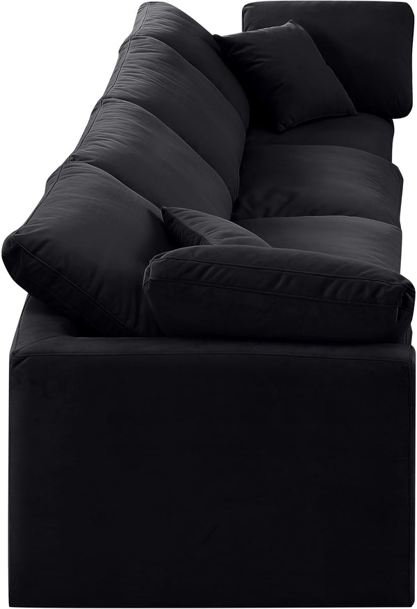 Indulge Black Velvet Modular Sofa 147Black-S140 Meridian Furniture
