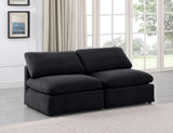 Indulge Black Velvet Modular Sofa 147Black-S2 Meridian Furniture