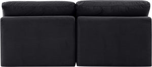 Indulge Black Velvet Modular Sofa 147Black-S2 Meridian Furniture