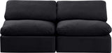 Indulge Black Velvet Modular Sofa 147Black-S2 Meridian Furniture