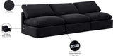 Indulge Black Velvet Modular Sofa 147Black-S3 Meridian Furniture