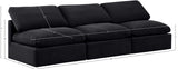 Indulge Black Velvet Modular Sofa 147Black-S3 Meridian Furniture