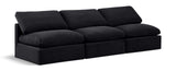 Indulge Black Velvet Modular Sofa 147Black-S3 Meridian Furniture